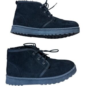 Kohls SO Sophia Black Fur lined Suede Boots